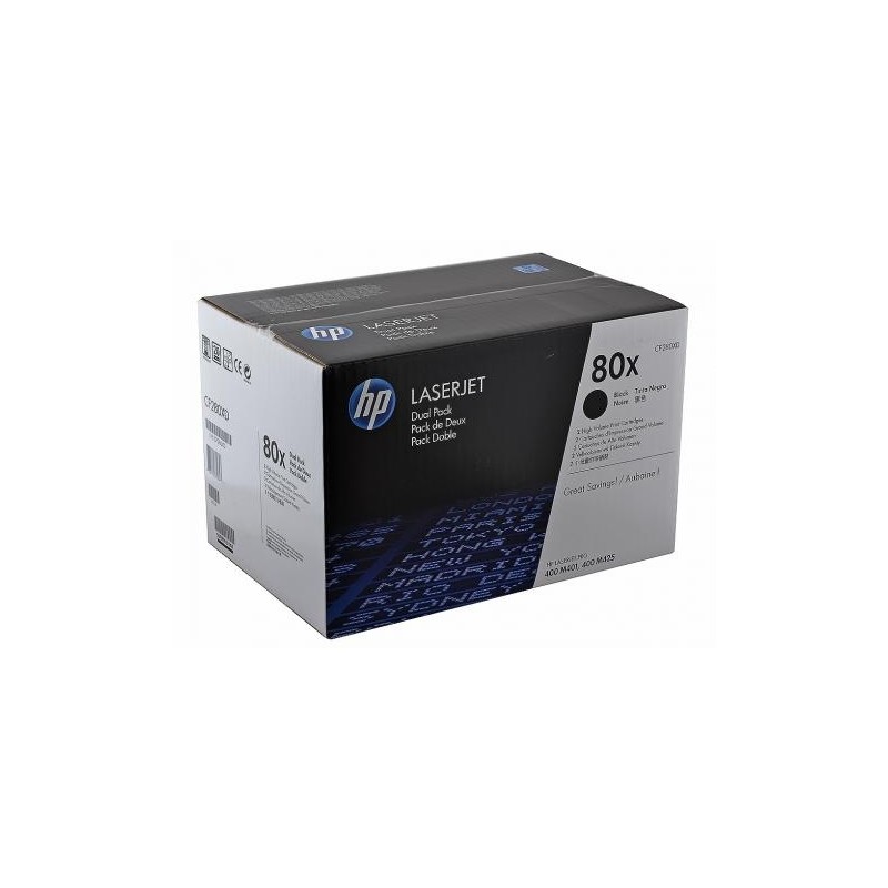 HP CF280XD No.80X Dviguba pakuotė , juoda kasetė