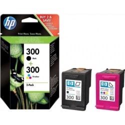 HP No.300 Kasėčių rinkinys / (CN637EE), juoda ir trispalvė kasetė