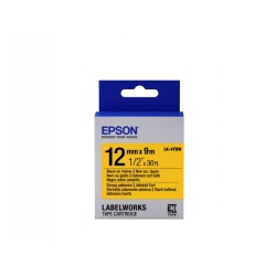 Epson Label Cartridge LK-4YBW Strong Adhesive Black on Yellow 12mm (9m)
