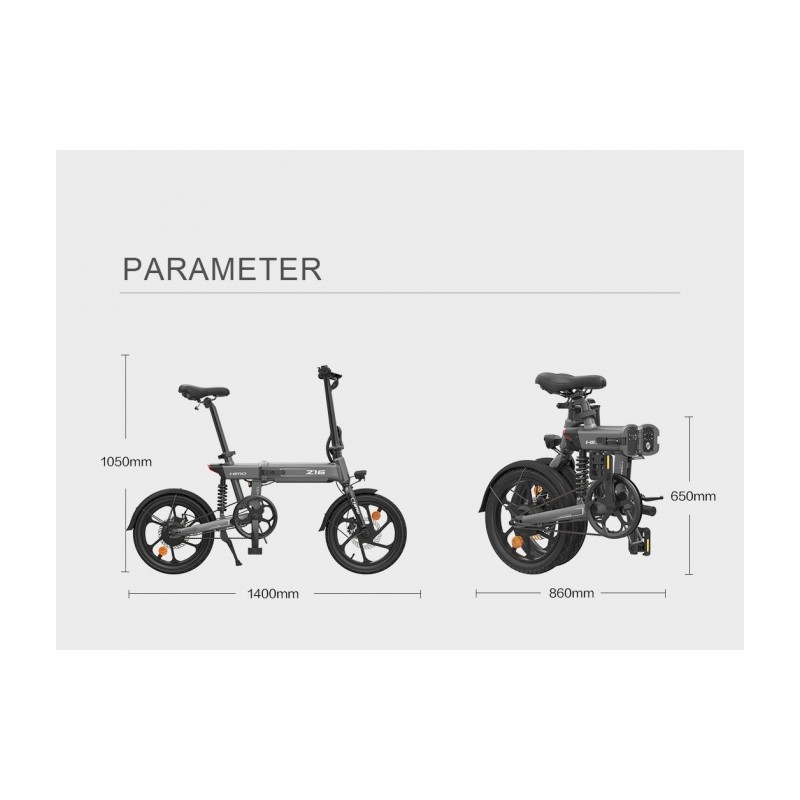 Elektrinis dviratis HIMO Z16 MAX, Pilka