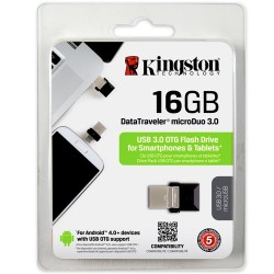 USB atmintinė Kingston 16GB Mikro/USB 3.0