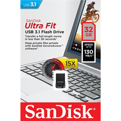 USB atmintinė SanDisk Ultra Fit USB flash drive 32 GB USB Type-A 3.2 Gen 1 (3.1 Gen 1), Juoda