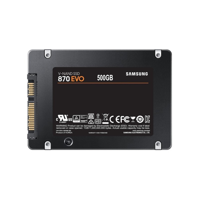 SSD Diskas Samsung 870 EVO MZ-77E500B/EU 2,5inch 500GB read/write:560/530 MB/s Serial ATA III V-NAND