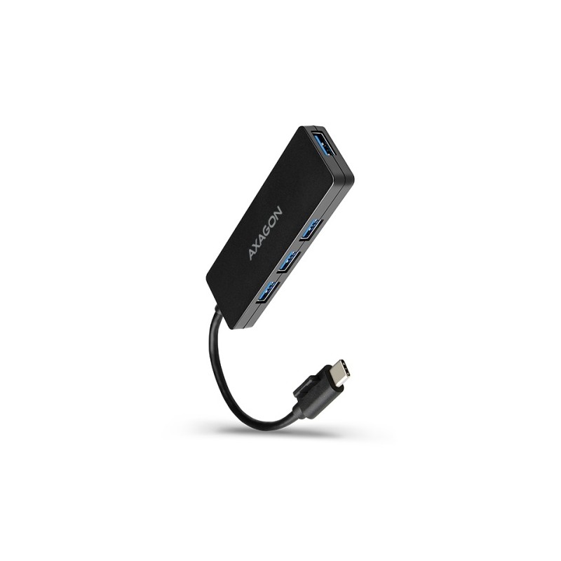 USB šakotuvas AXAGON HUE-G1C 4x USB3.2 Gen 1 SLIM hub w. 14cm USB Type-C cable