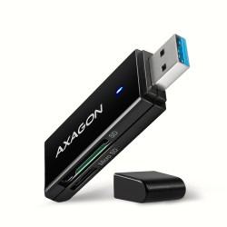 Kortelių skaitytuvas AXAGON CRE-S2N External SLIM card reader 2-slot & lun SD/microSD