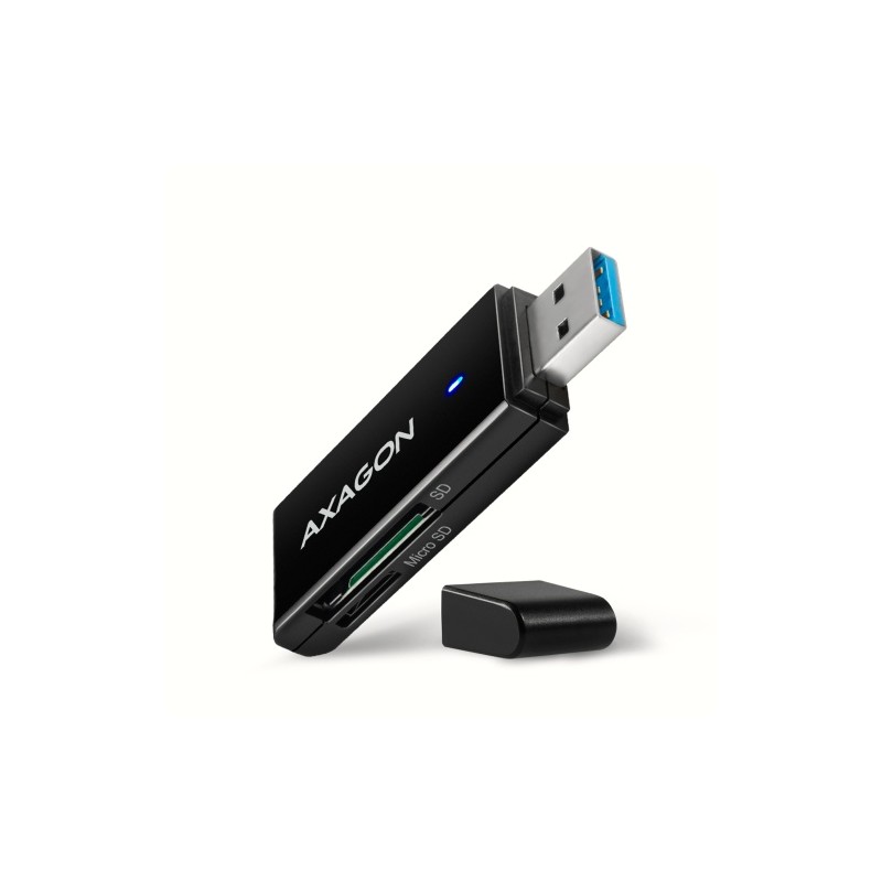Kortelių skaitytuvas AXAGON CRE-S2N External SLIM card reader 2-slot & lun SD/microSD
