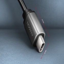 Kabelio adapteris AXAGON RUCM-AFAC USB 3.2 Gen 1 Type-C Male to USB Type-A Female, 0,2m, 3A, ALU