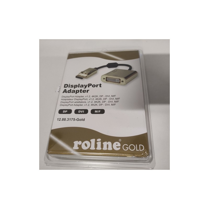 Ecost prekė po grąžinimo ROLINE GOLD 4K DPDVI adapteris Active v1.2 DP ST DVI BU, mažmeni
