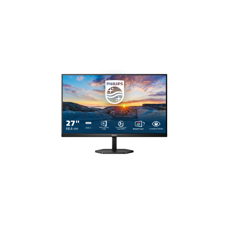 Monitorius Philips 3000 Series LED 27inch 1920x1080 75Hz IPS 300cd/m2 1ms HDMI USB-C Speakers, Juoda