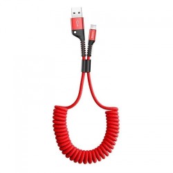 Kabelis Baseus spiralinis USB2.0 A kištukas - USB-C kištukas 1 m., raudonas