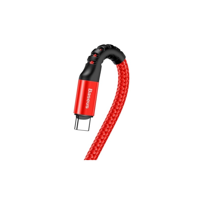 Kabelis Baseus spiralinis USB2.0 A kištukas - USB-C kištukas 1 m., raudonas
