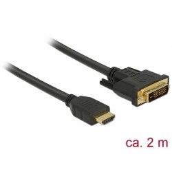 Laidas DeLOCK (85654), 2m, HDMI A tipo, DVI, Juodas