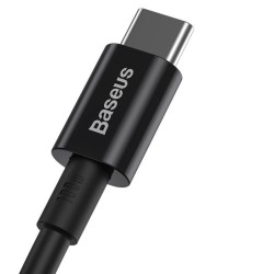 Baseus Superior serijos greitojo įkrovimo duomenų perdavimo kabelis iš USB į C tipo 66W 1 m juodas