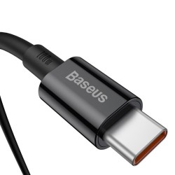 Baseus Superior serijos greitojo įkrovimo duomenų perdavimo kabelis iš USB į C tipo 66W 1 m juodas