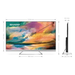 Televizorius Sharp 55EQ4EA 55'' Quantum Dot 4K/UHD/Smart AndroidTV/Dolby Vision/Dolby Atmos/Silver