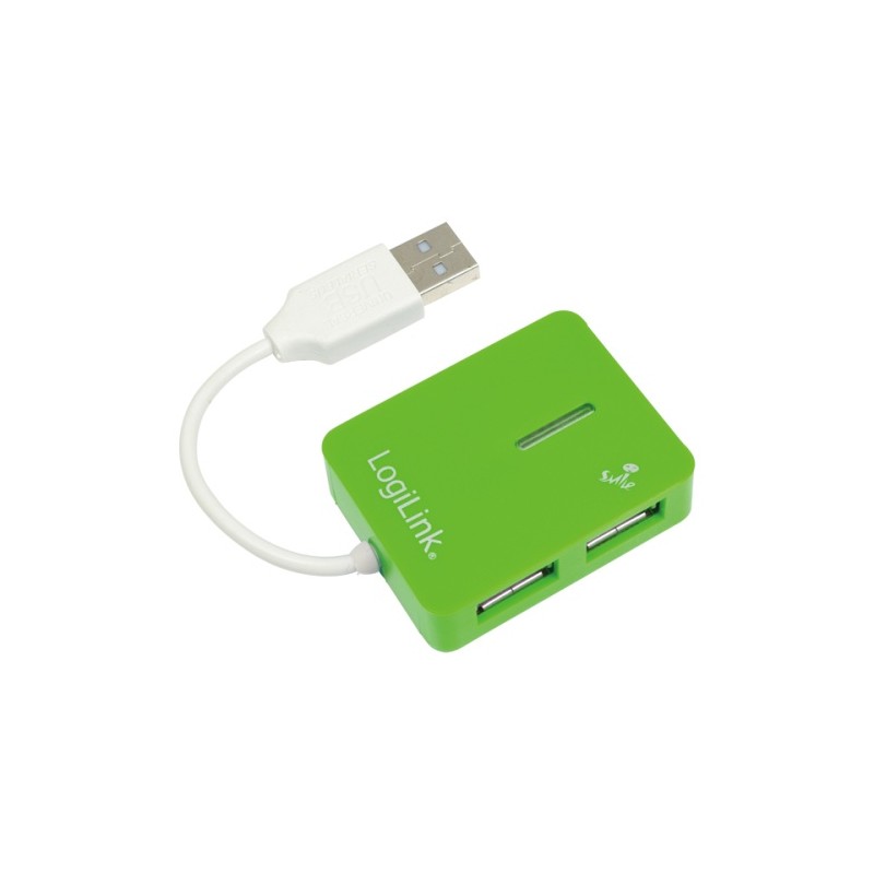 USB Šakotuvas LogiLink UA0138 USB 2.0 4-Port Hub 480 Mbit/s, Žalia