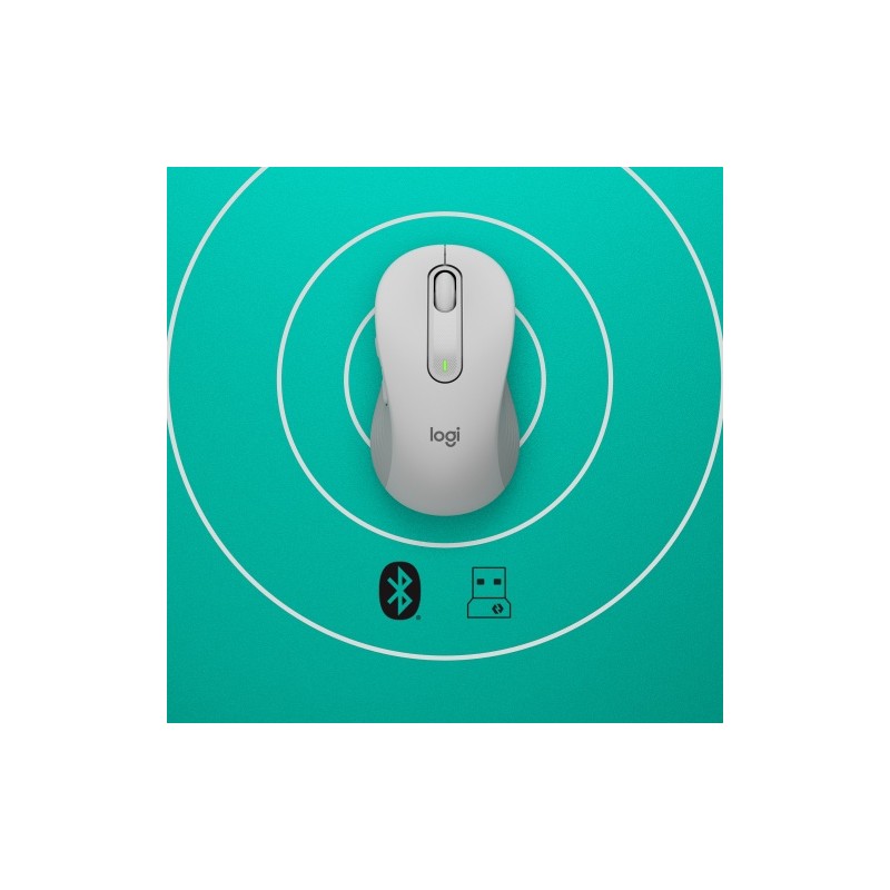 Pelė belaidė Logitech Signature M650 (910-006255) RF Wireless+Bluetooth Optical 2000 DPI, Off-white