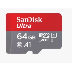 Atminties kortelė SanDisk Ultra microSDXC 64GB + SD Adapter 140MB/s A1 Class 10 UHS-I, Red