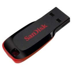 USB atmintinė SanDisk Cruzer Blade USB Flash Drive 64GB, Black, Red
