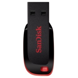 USB atmintinė SanDisk Cruzer Blade USB Flash Drive 64GB, Black, Red