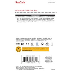 USB atmintinė SanDisk Cruzer Blade USB Flash Drive 64GB, Black, Red