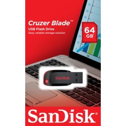 USB atmintinė SanDisk Cruzer Blade USB Flash Drive 64GB, Black, Red