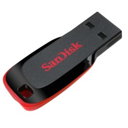 USB atmintinė SanDisk Cruzer Blade USB Flash Drive 64GB, Black, Red