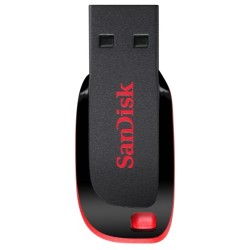 USB atmintinė SanDisk Cruzer Blade USB Flash Drive 64GB, Black, Red