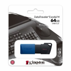 USB atmintinė Kingston DataTraveler Exodia M 64GB USB3.2 Gen 1 flash drive, Black, Blue