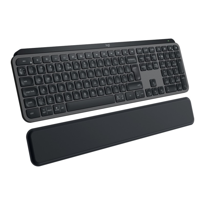 Belaidė klaviatūra + Atrama riešui Logitech MX Keys S - Bluetooth, Illuminated, US, Graphite