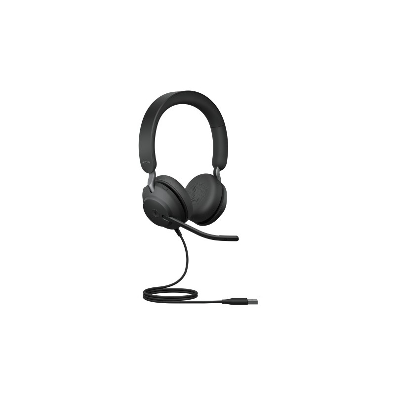 Laidinės ausinės su mikrofonu Jabra Evolve2 40 SE Calls/Music USB Type-A, Juoda