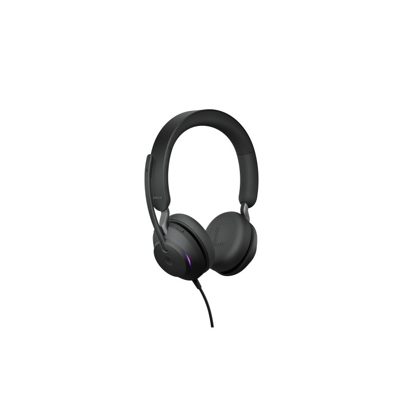 Laidinės ausinės su mikrofonu Jabra Evolve2 40 SE Calls/Music USB Type-A, Juoda