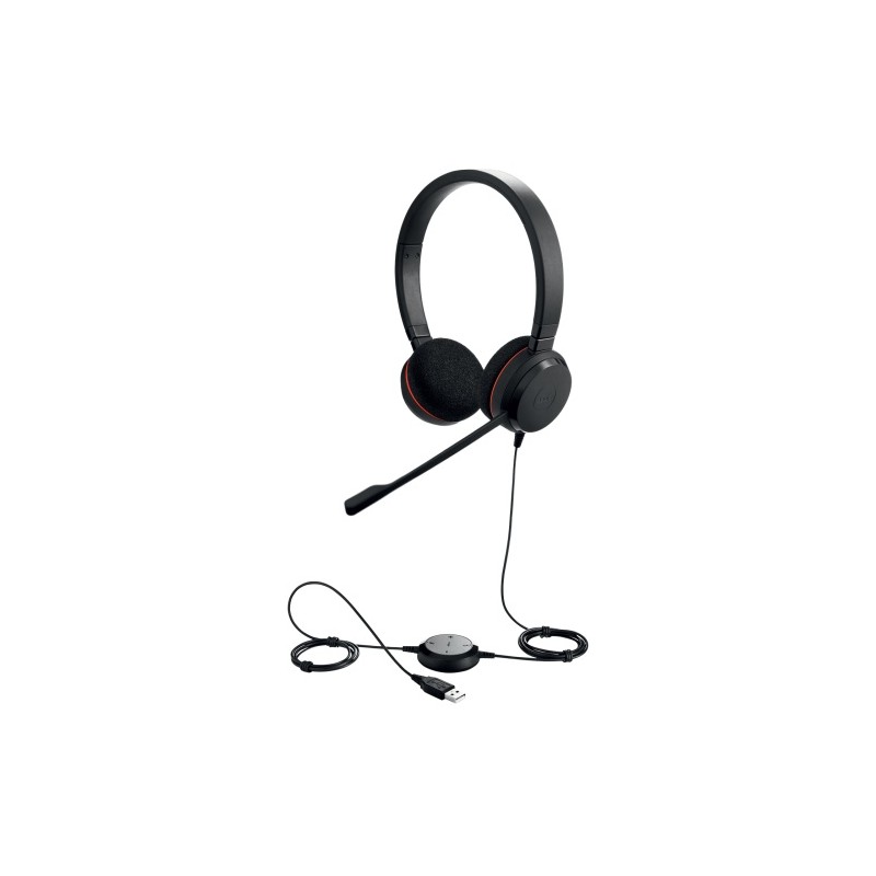 Laidinės ausinės su mikrofonu Jabra Evolve 20 UC Stereo Office/Call center USB Type-A, Juoda