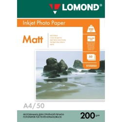 Fotopopierius Lomond Photo Inkjet Paper Matinis 200 g/m2 A4, 50 lapų, dvipusis