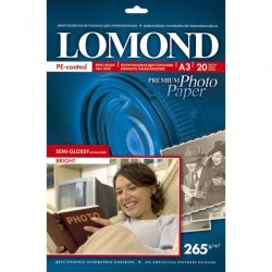Fotopopierius Lomond Premium Photo Paper Pusiau blizgus 265 g/m2 A3, 20 lapų, dvipusis, Bright