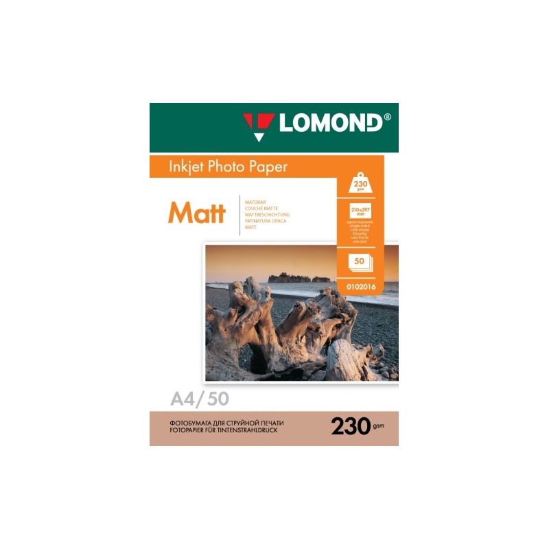 Fotopopierius Lomond Photo Inkjet Paper Matinis 230 g/m2 A4, 50 lapų