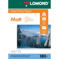 Fotopopierius Lomond Photo Inkjet Paper Matinis 180 g/m2 A4, 25 lapai