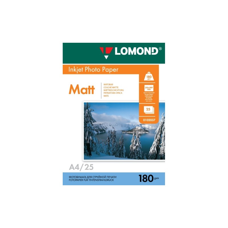 Fotopopierius Lomond Photo Inkjet Paper Matinis 180 g/m2 A4, 25 lapai