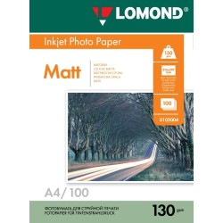 Fotopopierius Lomond Photo Inkjet Paper Matinis 130 g/m2 A4, 100 lapų, dvipusis