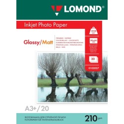 Fotopopierius Lomond Photo Inkjet Paper Blizgus/Matinis 210 g/m2 A3+, 20 lapų, dvipusis