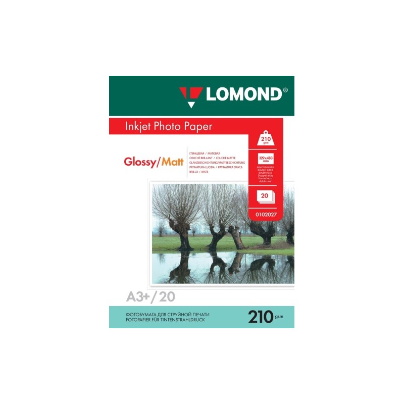 Fotopopierius Lomond Photo Inkjet Paper Blizgus/Matinis 210 g/m2 A3+, 20 lapų, dvipusis