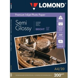Fotopopierius Lomond Premium Photo Paper Pusiau blizgus 200 g/m2 A4, 20 lapų, Bright