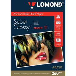 Fotopopierius Lomond Premium Photo Paper Super Blizgus 260 g/m2 A4, 20 lapų, Bright