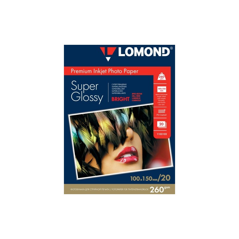 Fotopopierius Lomond Premium Photo Paper Super Blizgus 260 g/m2 10x15, 20 lapų, Bright