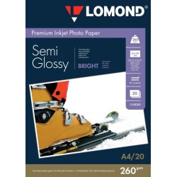 Fotopopierius Lomond Premium Photo Paper Pusiau blizgus 260 g/m2 A4, 20 lapų, Bright