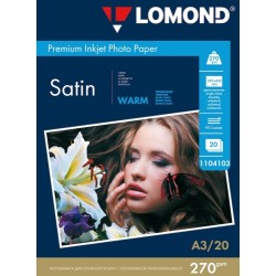 Fotopopierius Lomond Premium Photo Paper Satininis 270 g/m2 A3, 20 lapų, Warm