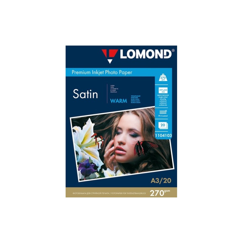 Fotopopierius Lomond Premium Photo Paper Satininis 270 g/m2 A3, 20 lapų, Warm