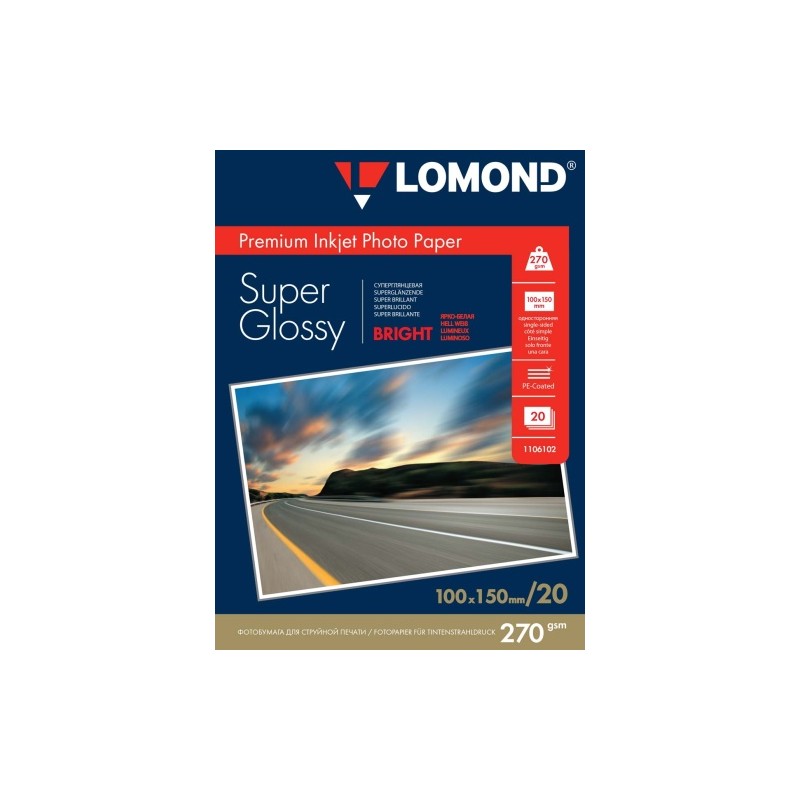 Fotopopierius Lomond Premium Photo Paper Super Blizgus 270 g/m2 10x15, 20 lapų, Bright