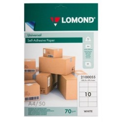 Lipnus popierius lipdukams Lomond Self-Adhesive Universal Labels, 10/105x59,4, A4, 50 lapų, Balta