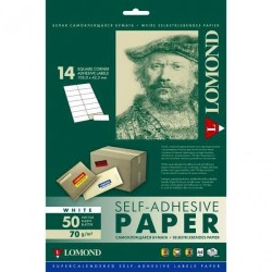 Lipnus popierius lipdukams Lomond Self-Adhesive Universal Labels, 14/105x41, A4, 50 lapų, Balta